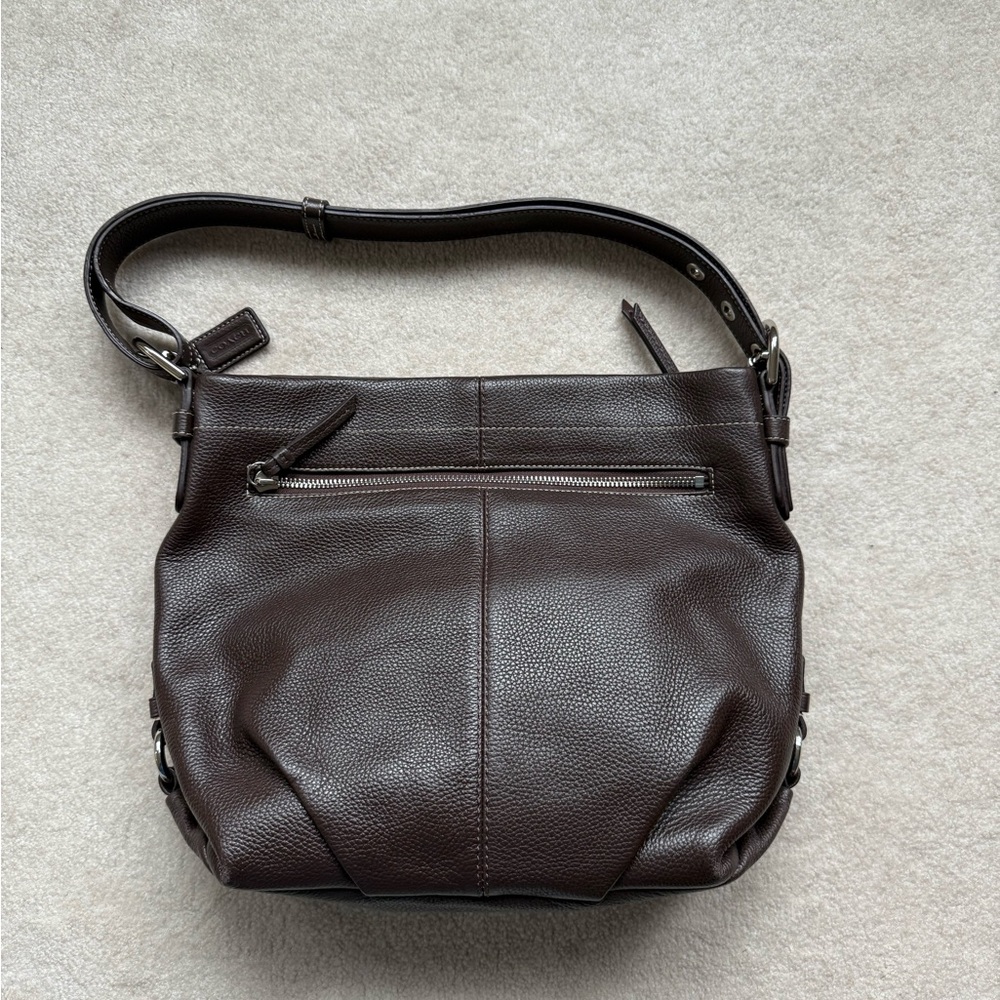 Elegant Brown Leather COACH Bag